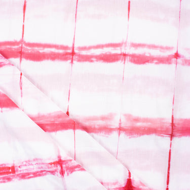 Tie and Dye Shibori Red Stripe Cotton Fabric