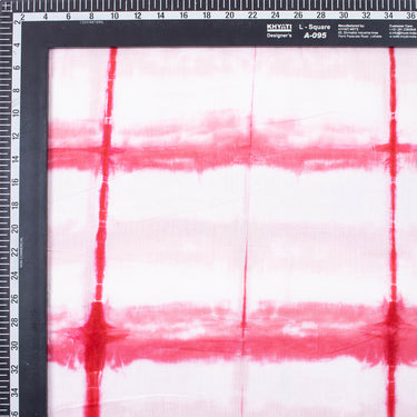 Tie and Dye Shibori Red Stripe Cotton Fabric