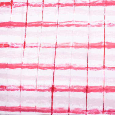 Tie and Dye Shibori Red Stripe Cotton Fabric