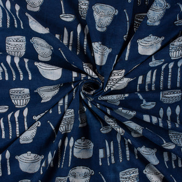 Top Blue Indigo Cotton Hand Block Print Fabric
