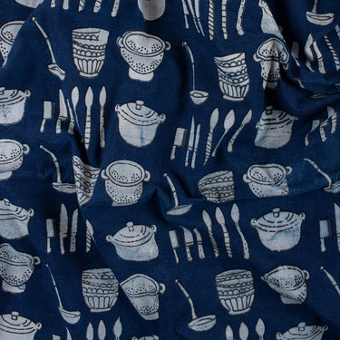 Top Blue Indigo Cotton Hand Block Print Fabric