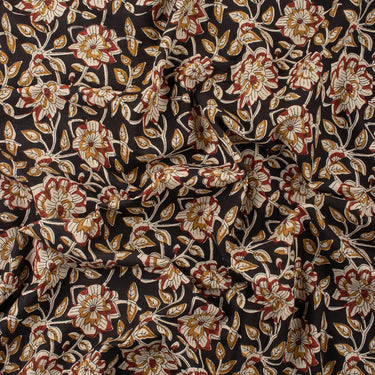 Trendy Floral Hand Printed Cotton Bagru Fabric