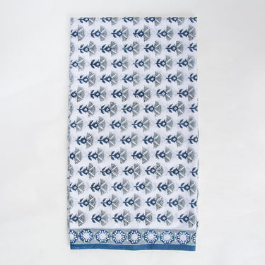 Handmade Blue Floral Unstitched Cotton Suits Dress Material