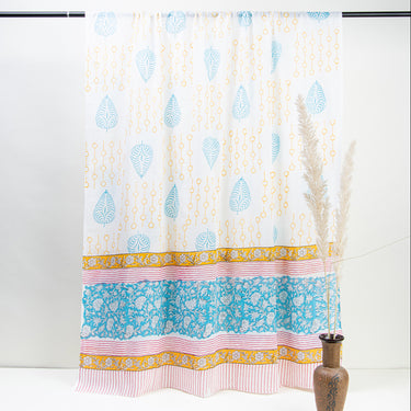 Handmade Leaf Blue Cotton Suit with Cotton Dupatta Online