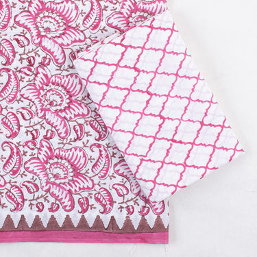 Hand Block Pink Beautiful Suit With Cotton Dupatta Online