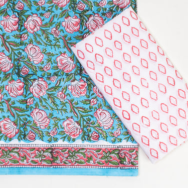 Hnadmade Pure Cotton Suit Material with Cotton Dupatta