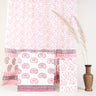 3PC Pink Paisley Unstitched Suits Cotton Dupatta Online