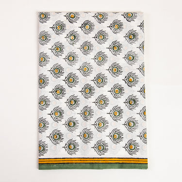 Peacock Feather Design Cotton Suits With Cotton Dupatta