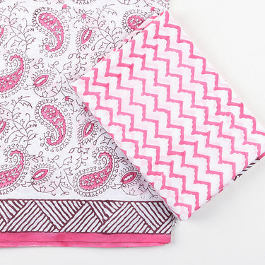 Pink Paisley Cotton Dupatta With Unstitched Cotton Suits Online