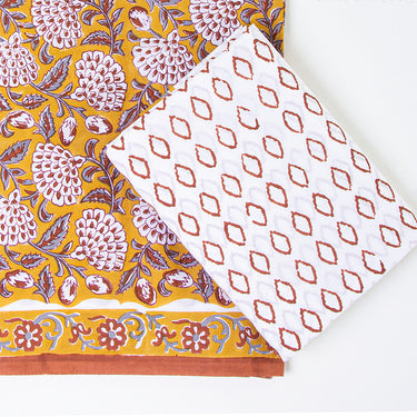 Hand Block Printed Unstitched Ladies Suit With Cotton Dupatta Online