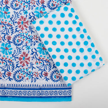 Sky Blue Pure Cotton Suits With Cotton Dupatta Online