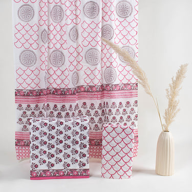 Pink Block Cotton Printed Suit With Cotton Dupatta Online