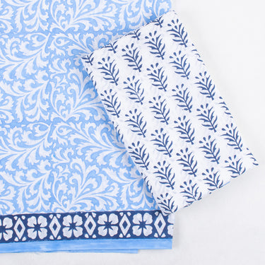 Block Unstitched Suits Cotton With Kota Doria Dupatta