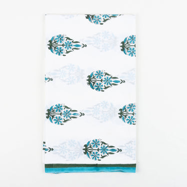 Sky Blue Hand Block Print Suits with Kota Doria Dupatta