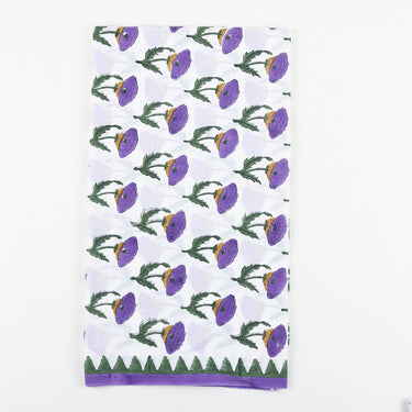 Purple Floral Cotton Suits with Kota Doria Dupatta Online