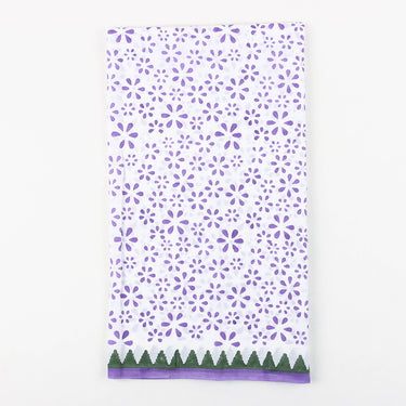 Purple Floral Cotton Suits with Kota Doria Dupatta Online