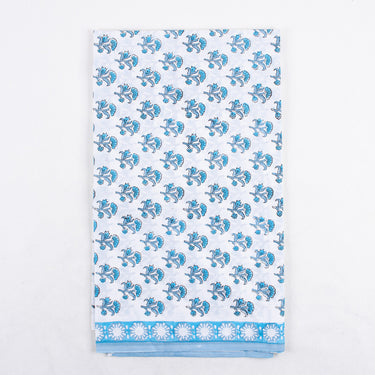 Sky Blue Floral Organza Dupatta With Unstitched Suit Set