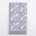 Grey Paisley Block Unstitched Suit with Organza Dupatta Online