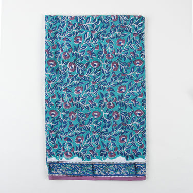Floral Block Printed Cotton Suit Set Organza Dupatta Online