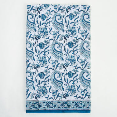 Blue Paisley Hand Painted Organza Dupatta with Cotton Suit Online