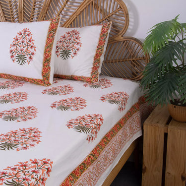 Unique Corporate Gifts Cotton Block Print Bedsheets With Pillow Cover
