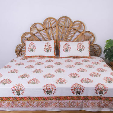 Unique Corporate Gifts Cotton Block Print Bedsheets With Pillow Cover