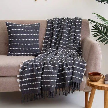 Unique Gift for Her - Cotton Throw with Cushion Cover