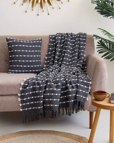 Unique Gift for Her - Cotton Throw with Cushion Cover
