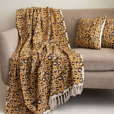 Unique Gifts for Her - Leopard Sofa Blanket with Cushion Cover
