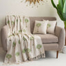 Useful Gifts Palm Block Print Throw Blanket with Cushion Cover