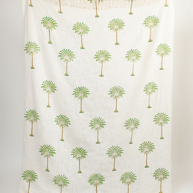 Useful Gifts Palm Block Print Throw Blanket with Cushion Cover