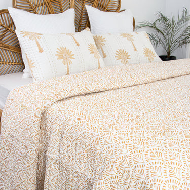 Voile Cotton Block Print Kantha Quilt