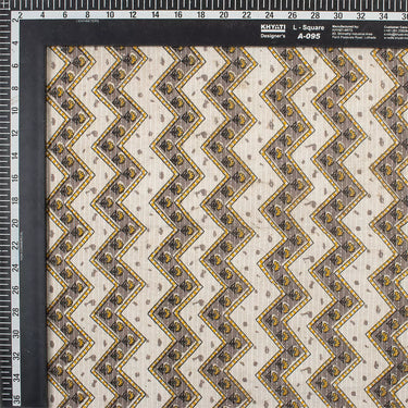 Wave Pattern Hand Block Printed Kantha Cotton Fabric