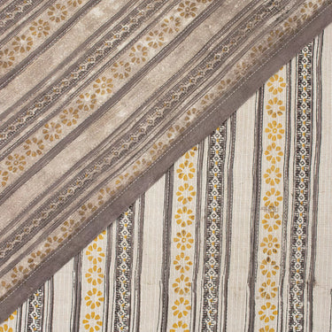 Wave Pattern Hand Block Printed Kantha Cotton Fabric