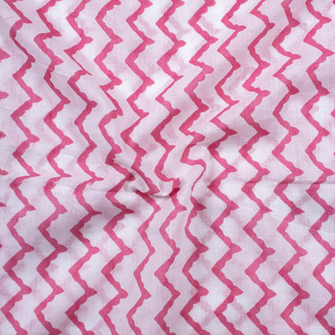 Web Striped Cotton Hand Block Print Fabric