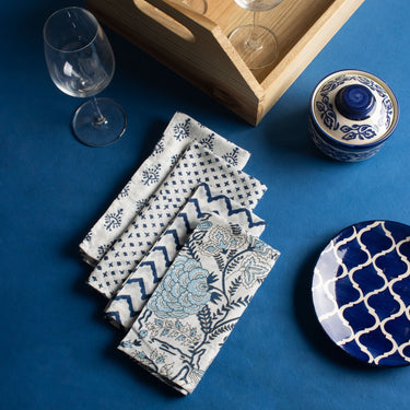 Assorted Hand Block Reusable Cotton Napkins
