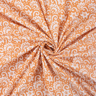 White Floral Hand Block Print Fabric Dress Material