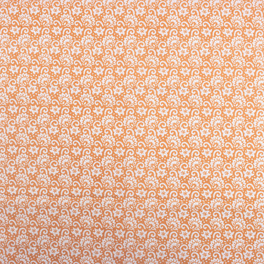 White Floral Hand Block Print Fabric Dress Material