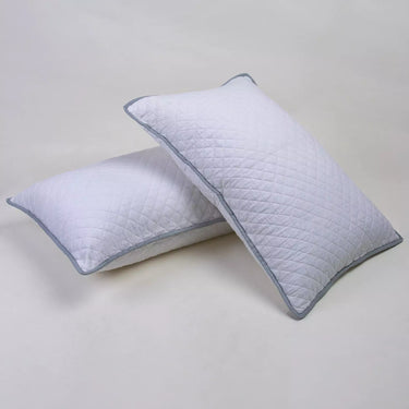 White Grey Stripe Quilted Cotton Machine Pillow Cover