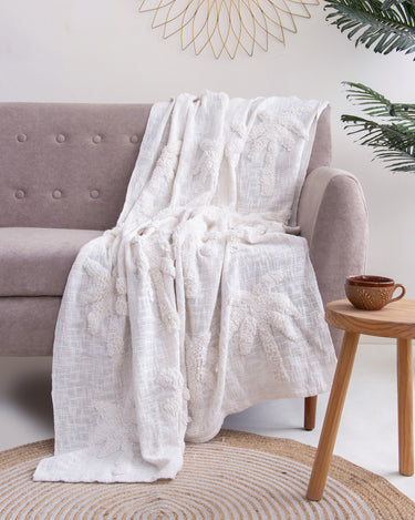 White Muslin Cotton Gauze Throw Blanket For Sofa Decor