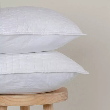 White Premium Handmade Solid Kantha Quilted Cushion Covers