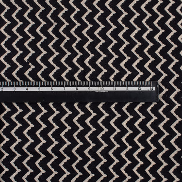 White Striped Hand Block Print Fabric