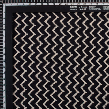 White Striped Hand Block Print Fabric