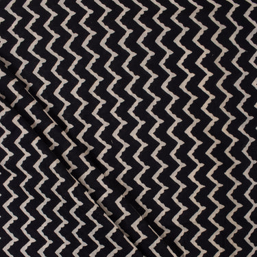 White Striped Hand Block Print Fabric