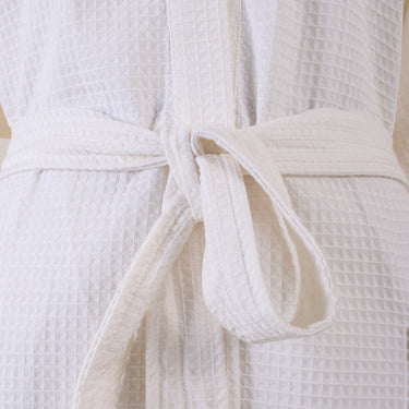 White Waffle Terry Bathrobe for Women & Men With Multiple Pocket