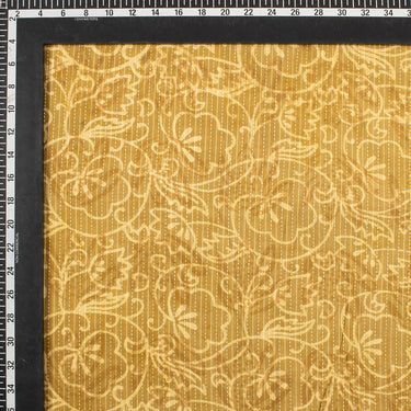 Yellow Dabu Hand Block Printed Cotton Kantha Fabric