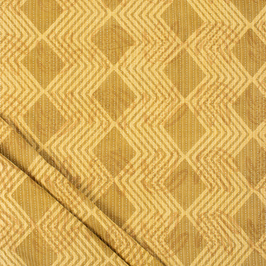 Yellow Dabu Hand Block Printed Organic Kantha Fabric