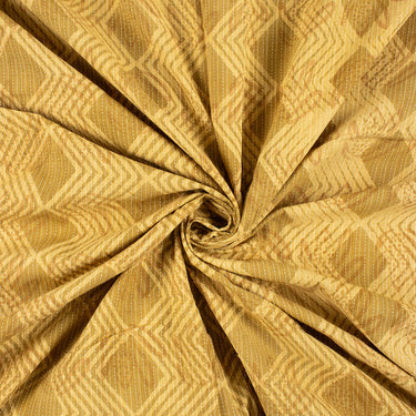 Yellow Dabu Hand Block Printed Organic Kantha Fabric