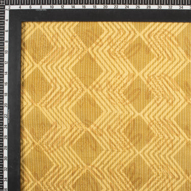 Yellow Dabu Hand Block Printed Organic Kantha Fabric