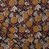 Yellow Floral Printed Cotton Bagru Fabric